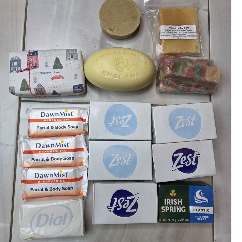 Assorted Bar Soap Lot 14pc Zest Irish Spring Dial Asquith Somerset Dawn Vegan E1 - Picture 5 of 10